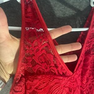 Red lace dress